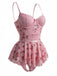 Pigiama rose con fiocco in pizzo rosa anni '30