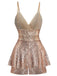Tuta corta con paillettes con scollo a V anni '60
