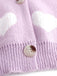 Cardigan in maglia con stampa a cuore per San Valentino anni '50
