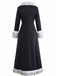 Cappotto lungo con finiture in pelliccia sintetica nero anni '30