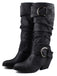 stivali alti cowboy in stile western con fibbia vintage