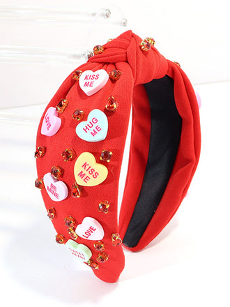 Cerchietto con strass a forma di cuore per San Valentino