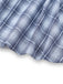 Close-up of blue and white checkered fabric on a white background