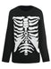 Maglione lavorato a maglia con scheletro Halloween nero anni '50