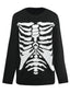 Maglione lavorato a maglia con scheletro Halloween nero anni '50