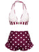 Costumi a righe e pois con volant rosso e bianco anni '40