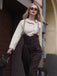 2PCS Camicetta in cotone e pantaloni con bretelle anni '30