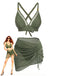 3PCS-Bikini-con-bottoni-in-metallo-massiccio-anni '50