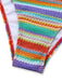 Set Bikini 3PCS Multicolor Halter Rainbow Stripes Shell-con Spalline Anni '70 7