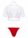 3PCS Red 1950s Cherry Print Tie-Up Bikini Set - vintage fashion, retro style, elegant red