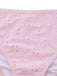 Pink textured fabric with a subtle pattern on a white background