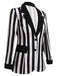 Blazer a righe con risvolto a contrasto bianco e nero anni '50