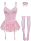 Completo body con corsetto e pizzo anni '60