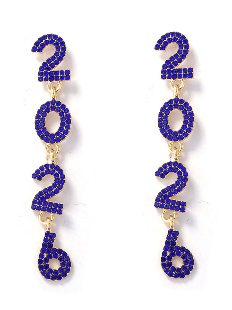 Orecchini pendenti con strass 2026 colorati per Capodanno