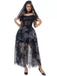 Completo abito in tulle da sposa fantasma Halloween nero anni '70