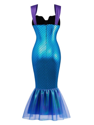 Abito aderente stile sirena con conchiglia Halloween anni '30