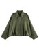 Giacca oversize in pelle scamosciata con risvolto anni '80