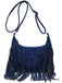 Borsa boho con frange a tracolla in pelle scamosciata