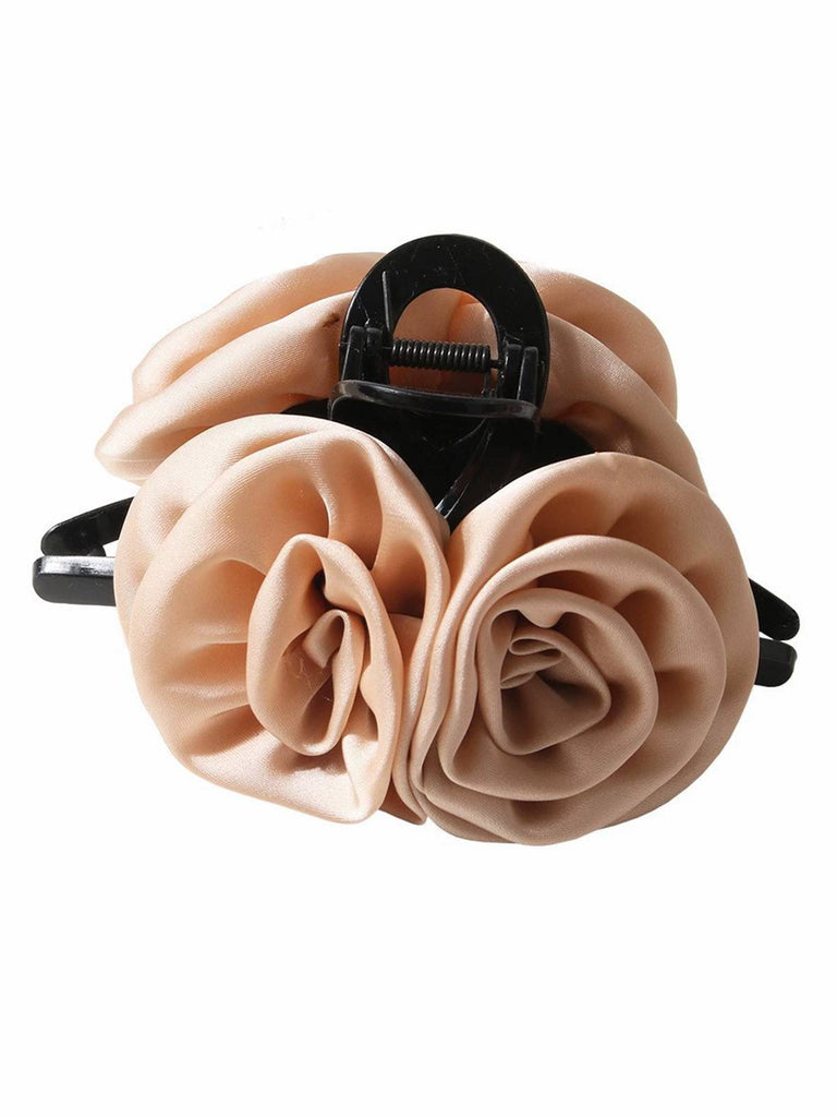 Fermaglio per capelli in raso con rose floreali 3D San Valentino