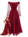Abito bordeaux anni '30 in pizzo e spalle scoperte