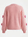 Cardigan a maglia con fiori 3D e maniche lunghe anni '30