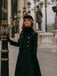 Cappotto con bottoni tinta unita verde scuro anni '50