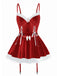 2PCS Completo top e gonna in velluto natalizio del 1970
