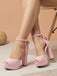 Scarpe con tacco alto e fiocco in finta pelle scamosciata rosa