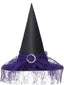 Cappello da strega a punta patchwork in rete Halloween