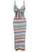 Abito boho a righe con lacci colorate anni '70