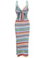 Abito boho a righe con lacci colorate anni '70