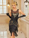 Abito flapper con nappe e perline e paillettes anni '20