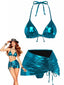 Bikini metallizzato con scollo all'americana anni '70