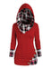 Maglione a quadri in maglia con cappuccio e bottoni anni '40