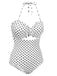 Costumi intero a pois con lacci bianco anni '40