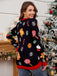 Maglione natalizio in jacquard con luci a LED anni '40