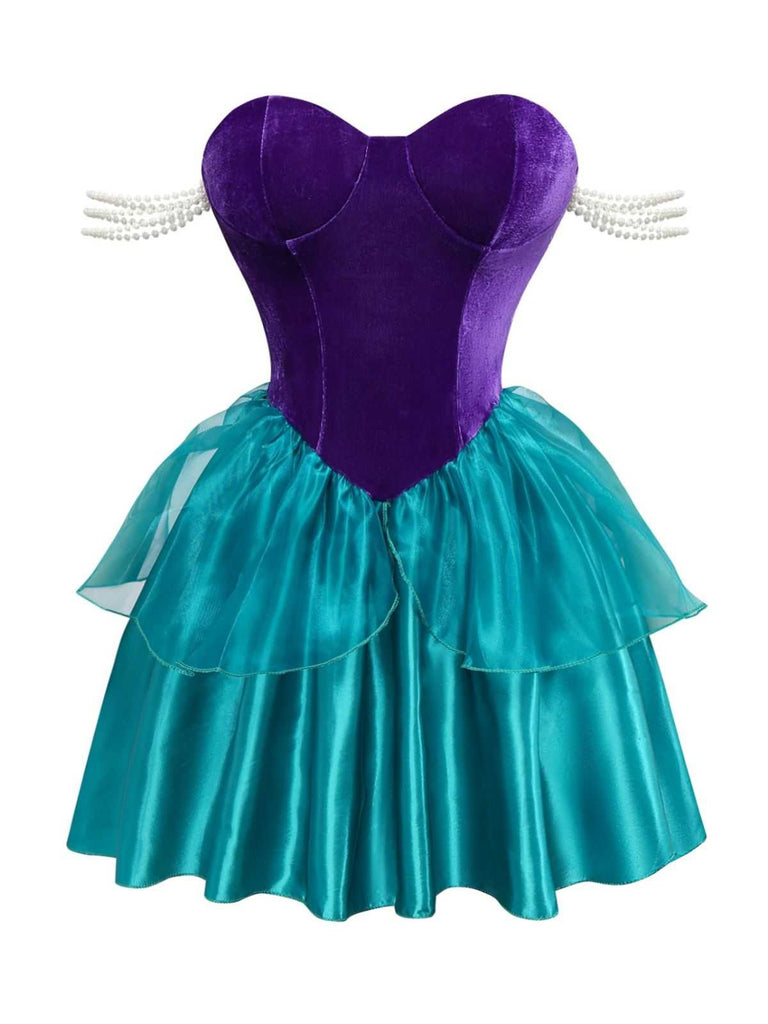 Costume da principessa sirena Ariel con corona anni '50