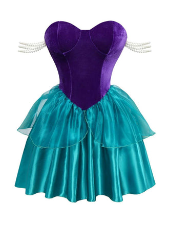 Costume da principessa sirena Ariel con corona anni '50
