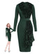 Abito glitterato con cintura e patchwork verde anni '60