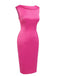 Abito aderente in raso rosso rosa anni '60