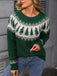 Maglione Fair Isle con albero di Natale verde anni '80