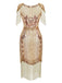 Abito flapper con frange di paillettes e scollo a V anni '20