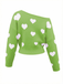 Maglione asimmetrico con spalle scoperte e fiocco di neve natalizio anni '70