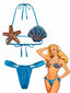 Set Bikini Blu Anni '70 con Conchiglia e Stella Marina