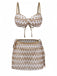 Copricostume 3PCS Khaki all'Uncinetto Hollow Bikini Set & Anni '50 2