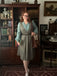 Abito glen plaid con scollo a V profondo grigio anni '40