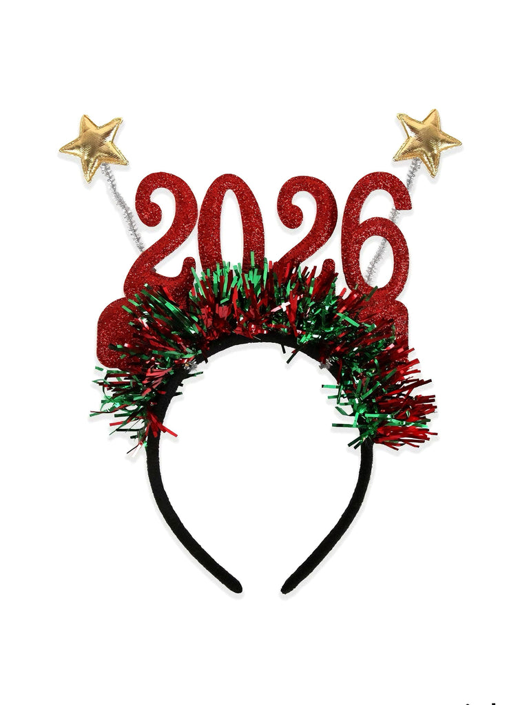 Fascia per capelli 2026 con stelle filanti per la festa di Capodanno