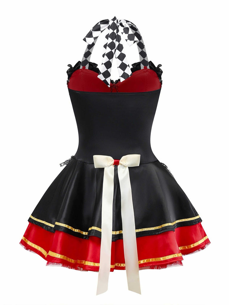 Costume da regina di cuori con paillettes Halloween anni '70