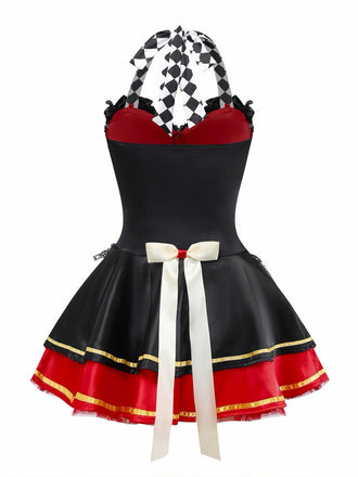 Costume da regina di cuori con paillettes Halloween anni '70
