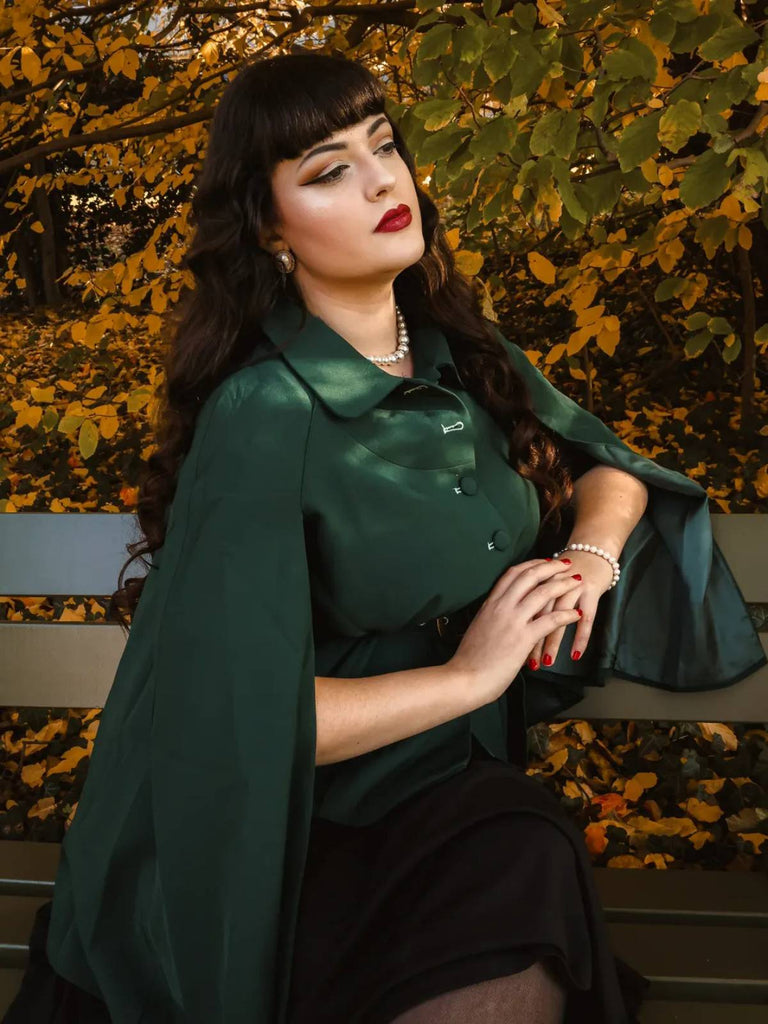 Cappotto con revers verde anni '40